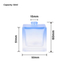 Garrafa de vidro verde azul recarregável geada do pulverizador de perfume 50ml