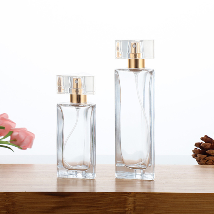 Prisma triangular exclusivo luxuoso 30ml 45ml garrafas de vidro de perfume vazias com tampa de spray de bomba e caixa personalizável