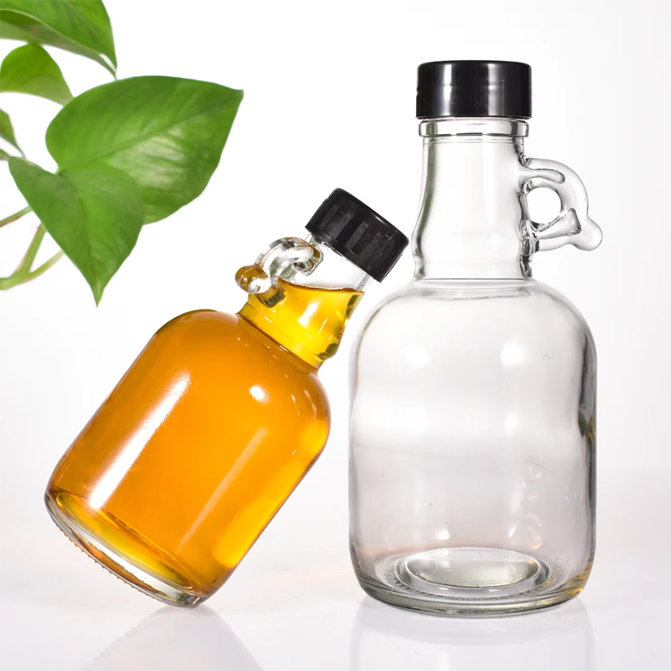 Mini garrafa vazia de licor de xarope de bordo para tosse com açúcar 250ml 500ml com alça