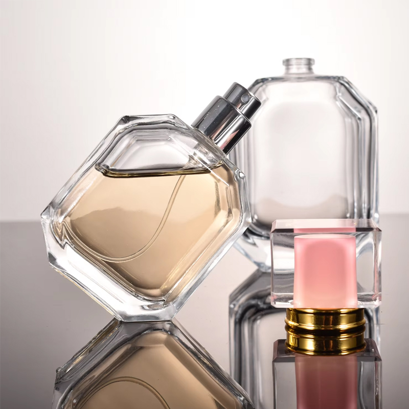 Garrafa de vidro luxuosa 100ml 30ml Frasco de spray de perfume 50ml Frasco de perfume hexagonal vazio com embalagem
