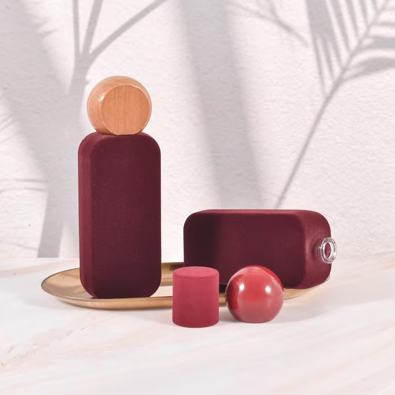 Personalize a cor luxuosa friso reunindo veludo perfume garrafa de vidro 50ml frasco de perfume de vidro 