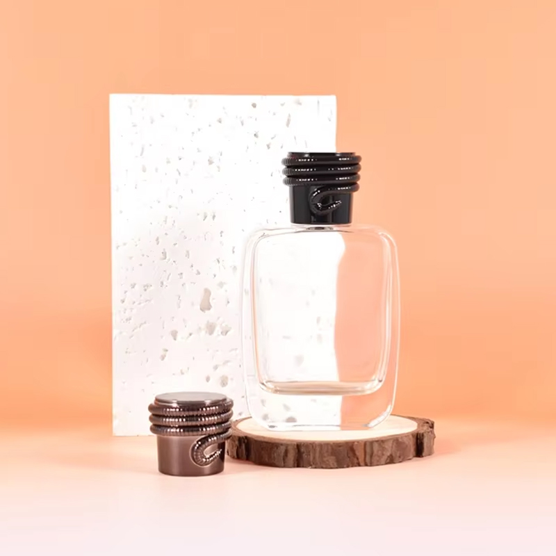 Atacado logotipo personalizado luxo transparente 50ml 100ml frascos de vidro de perfume frascos de perfume de vidro em spray 