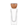 Frasco de perfume de vidro retangular facetado luxuoso de 78ml com tampa galvanizada texturizada