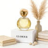  Frasco de perfume de vidro esférico de luxo com tampa dourada embalagem de fragrância personalizada de alta qualidade