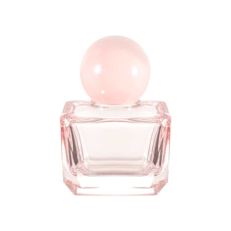 Frasco de perfume de vidro quadrado luxuoso com tampa esférica 100ml 30ml 50ml embalagem de fragrância de cor personalizada