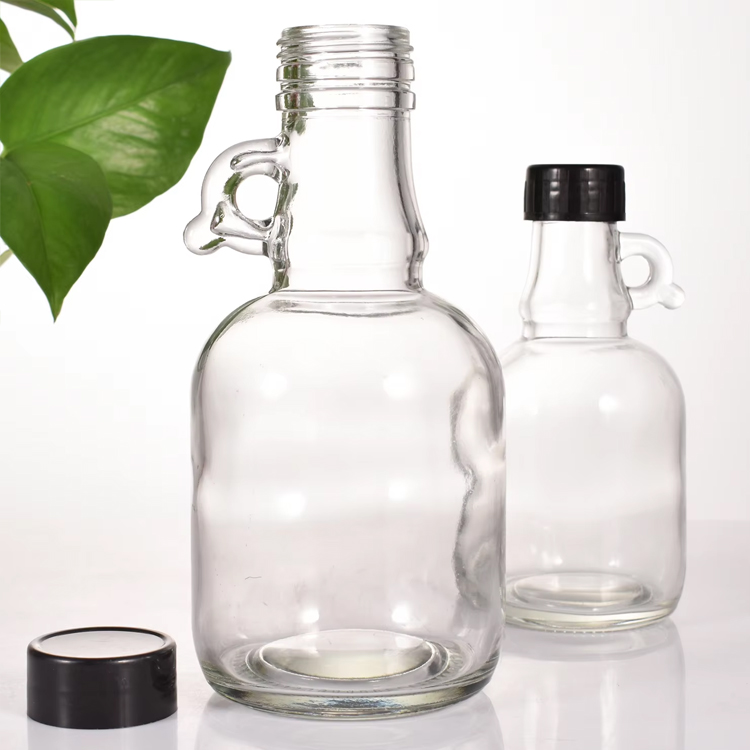 Mini garrafa vazia de licor de xarope de bordo para tosse com açúcar 250ml 500ml com alça