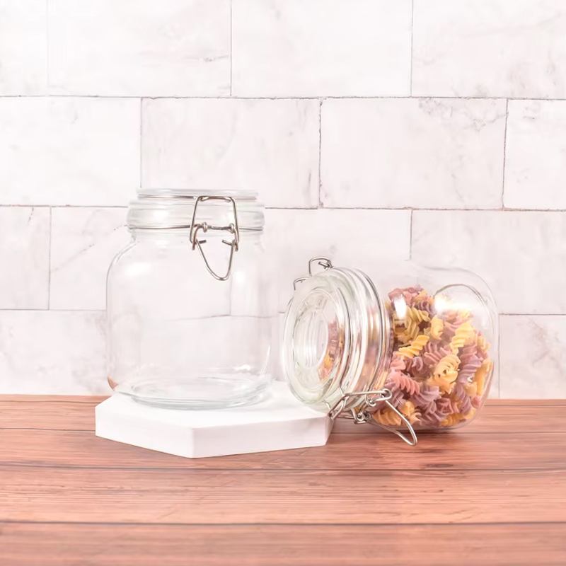 Frasco de vidro hermético com fivela de 750ml 1000ml