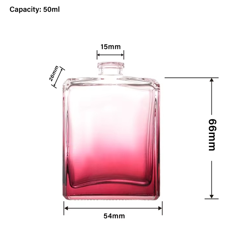 Revestimento gradual verde frasco de vidro de perfume de 50 ml com caixa