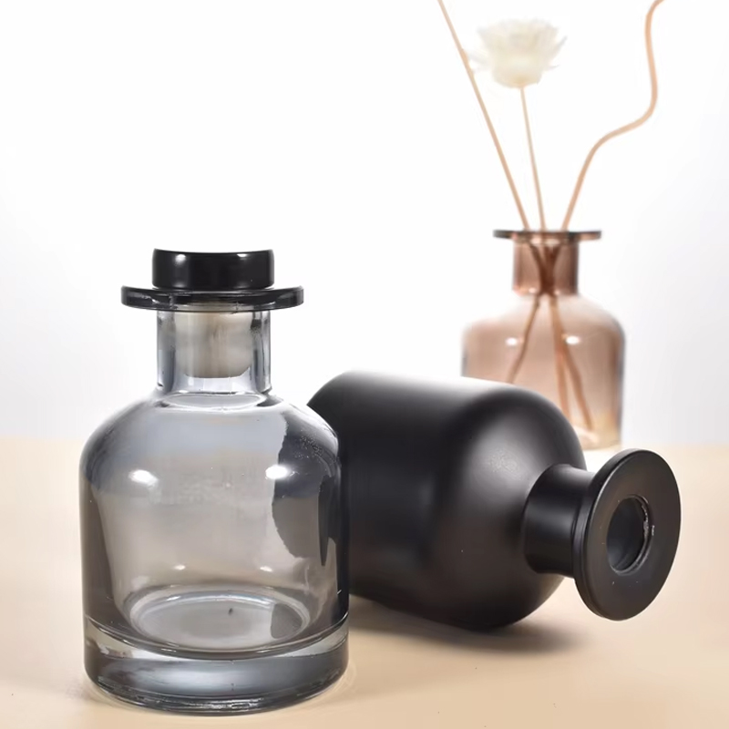 Vidro de garrafa difusor de cana de luxo redondo fosco da China