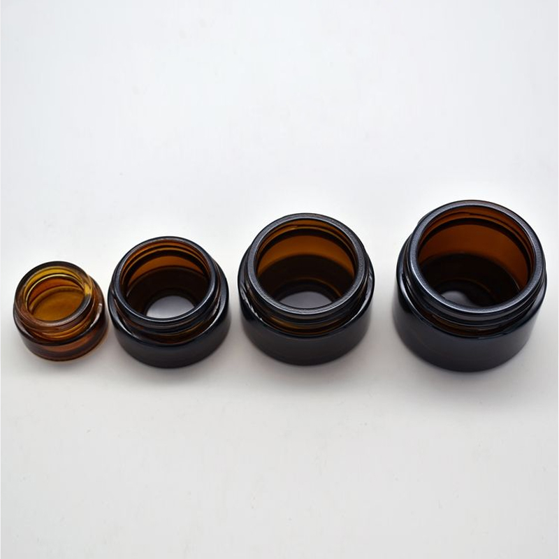 Frasco de creme de vidro para cosméticos âmbar ecológico