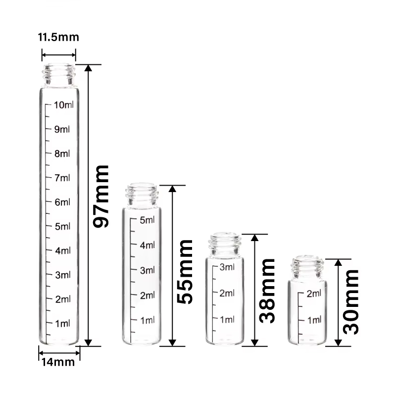 frascos de perfume de vidro tubulares de 2ml 3ml 5ml 10ml 