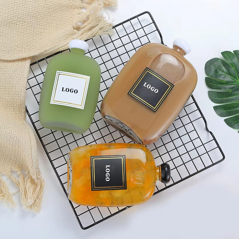 Garrafa vazia de vidro para bebidas, 100ml, 250ml, suco de água, leite, café, chá