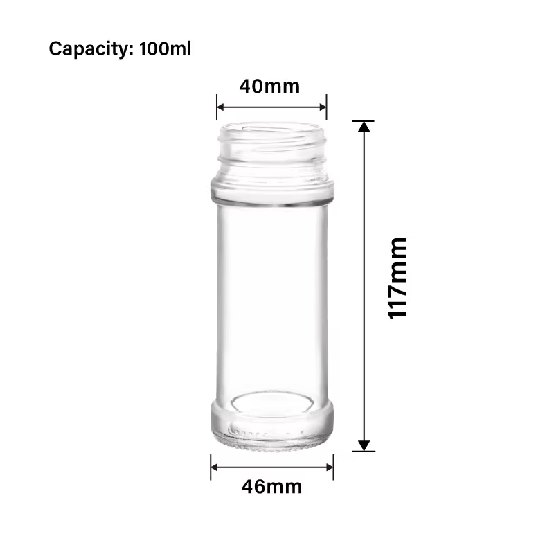 Frascos de vidro transparente para temperos 100ml Frasco de mistura de temperos 