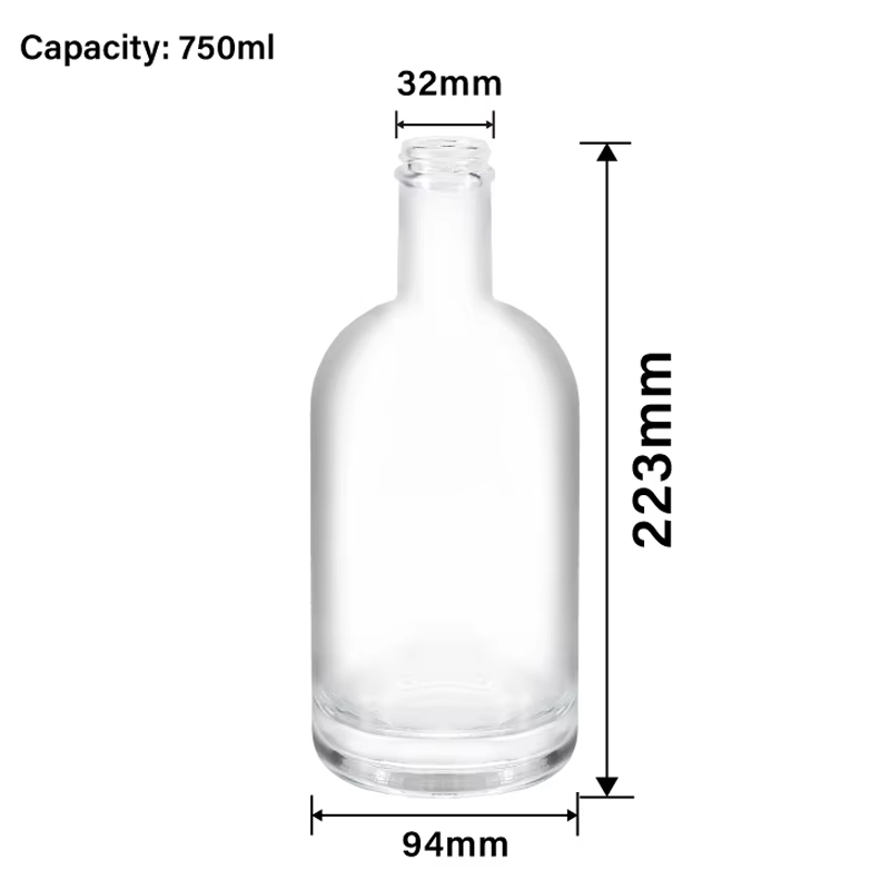 Garrafas de vidro sofisticadas de vodca de 750ml 