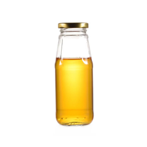 Garrafa de leite para bebidas de vidro vazia de formato redondo de 350ml por atacado 