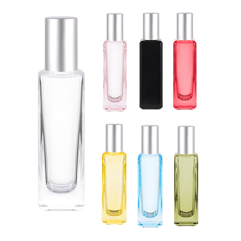 Garrafas de perfume de tamanho de viagem 30ml garrafas de spray de vidro transparente para perfume garrafas de perfume recarregáveis ​​de cor recipiente de óleo cosmético