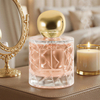 Frasco de perfume de vidro redondo luxuoso com corte de diamante 50ml 100ml com tampa de metal para embalagens de fragrâncias masculinas