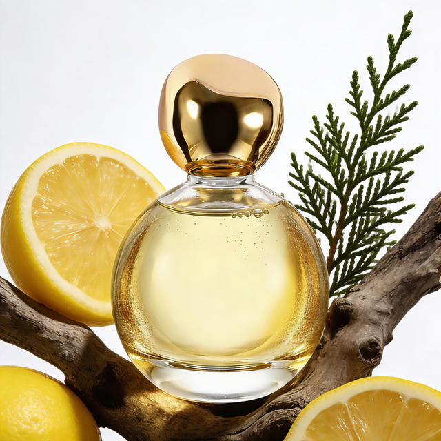  Frasco de perfume de vidro esférico de luxo com tampa dourada embalagem de fragrância personalizada de alta qualidade