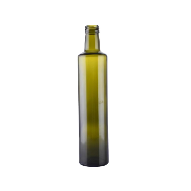 Garrafas de azeite de vidro verde escuro de 500ml 