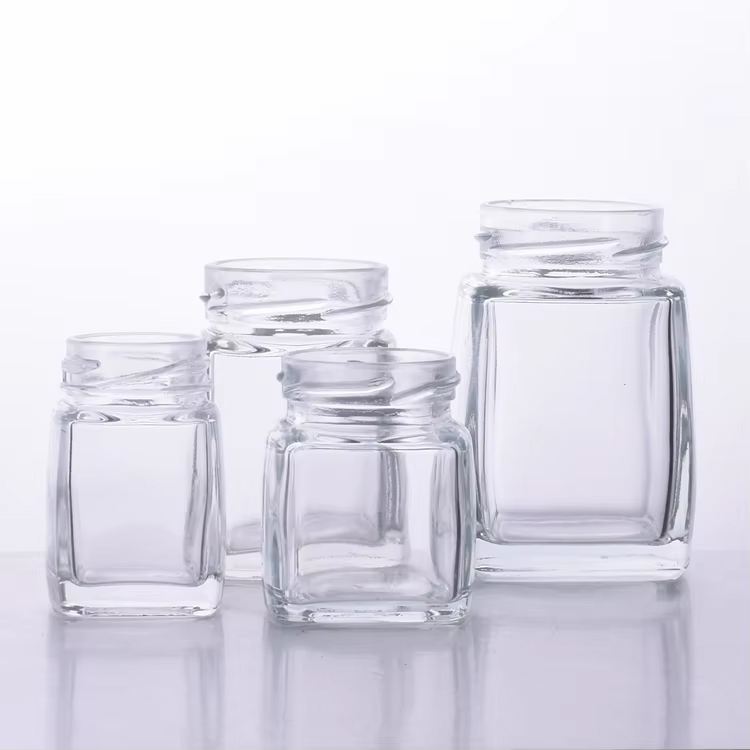 Recipiente de armazenamento de alimentos para ninho de pássaro de vidro quadrado com tampa selada