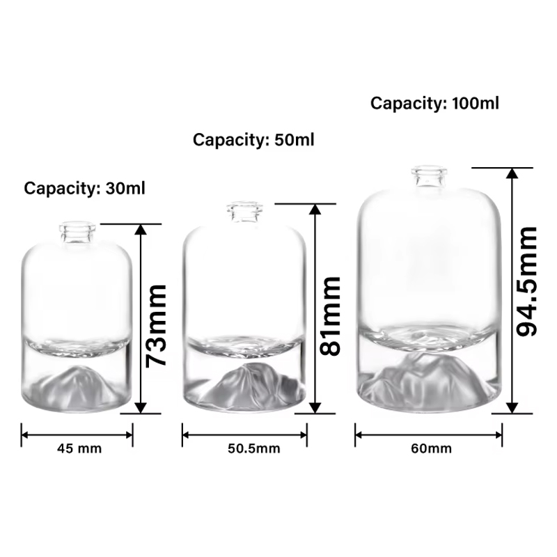 30ml 50ml base pesada vulcão inferior 100ml garrafa de spray de perfume de cilindro redondo