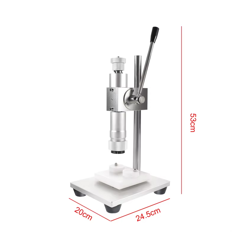 Máquina de enchimento e tampagem de garrafas de perfume, ferramenta manual de friso para garrafas de perfume