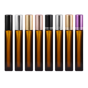 Frasco de spray de perfume de vidro quadrado portátil para viagem 10ml atomizador recarregável garrafa cosmética vazia âmbar