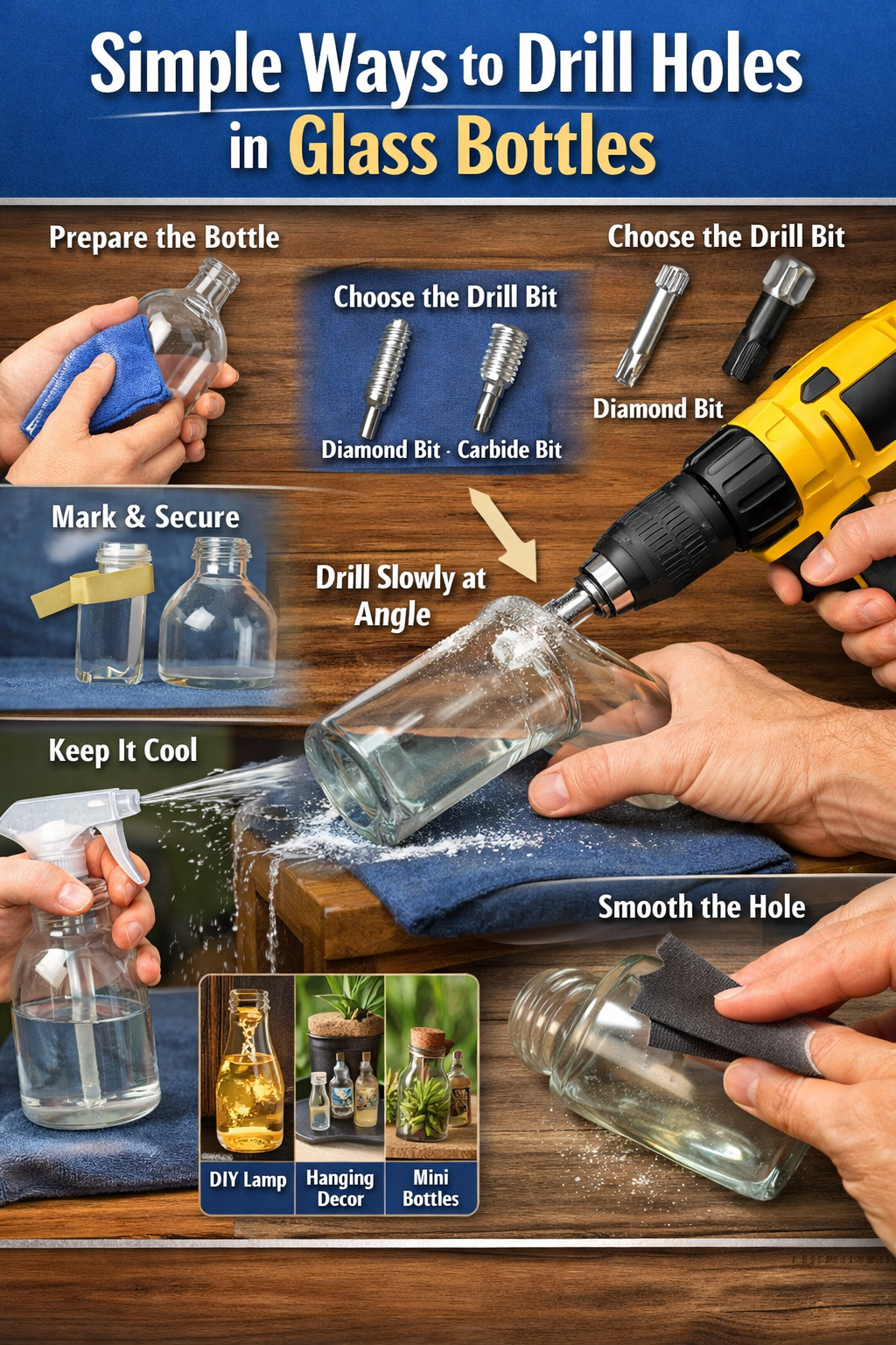Simple Ways To Drill Holes In Glass Bottles Maneiras simples de fazer furos em garrafas de vidro