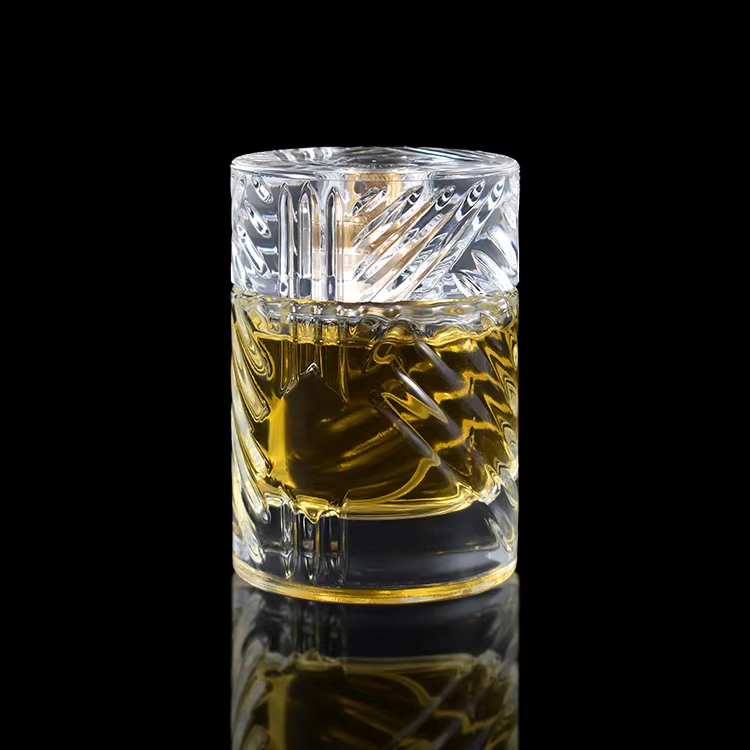 Frasco de perfume padrão 50 Ml 100ml Cilindro em forma de spray de vidro Frasco de perfume de vidro