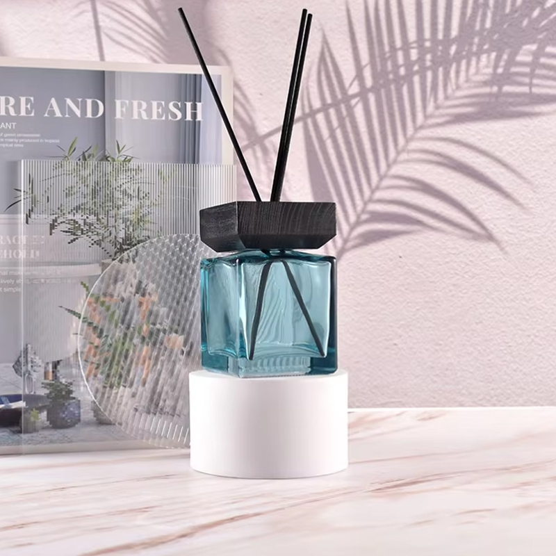 Frasco difusor de cana vazio com gradiente quadrado clássico personalizado de 200ml