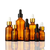 Luxo 5ml 10ml 15ml 20ml Frascos conta-gotas de vidro âmbar com pipeta