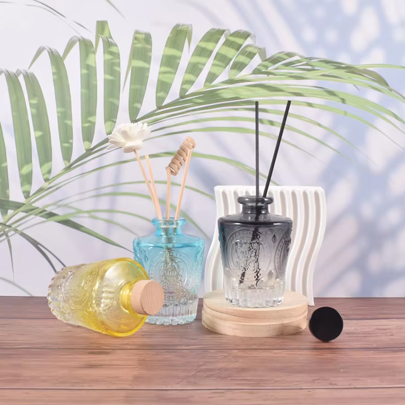 Garrafa difusora de vidro gradiente aromaterapia garrafa recarregável óleos essenciais recipiente fragrâncias acessórios perfume