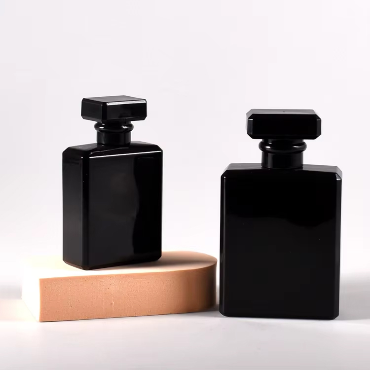 Novo design preto 30ml 50ml 100ml frasco de perfume de vidro 