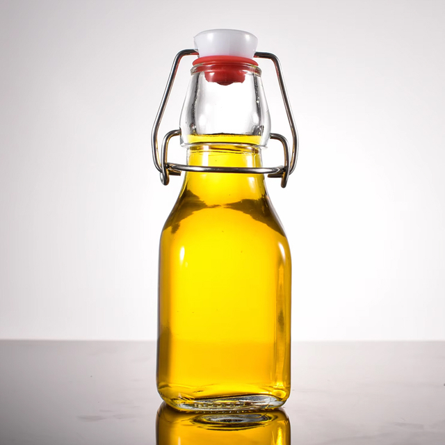 Garrafas de vidro flip top transparentes de 120ml