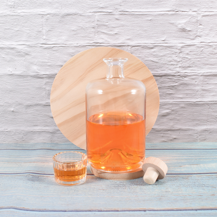 Garrafa de vidro de rum por atacado de 750ml com rolha