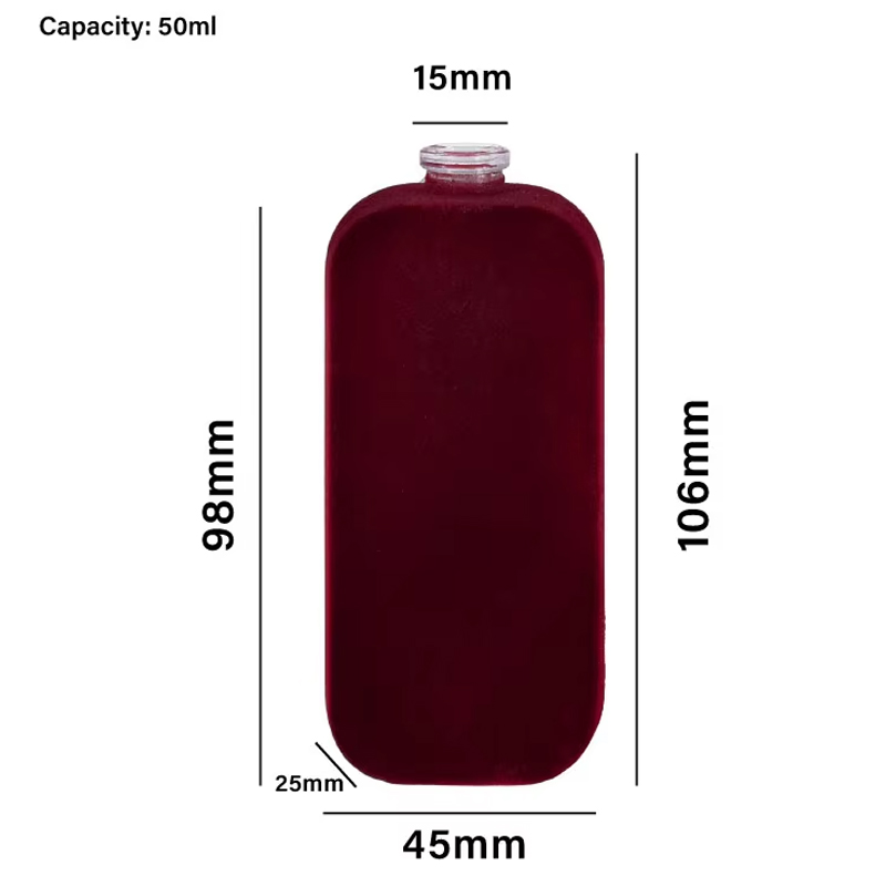 Personalize a cor luxuosa friso reunindo veludo perfume garrafa de vidro 50ml frasco de perfume de vidro 