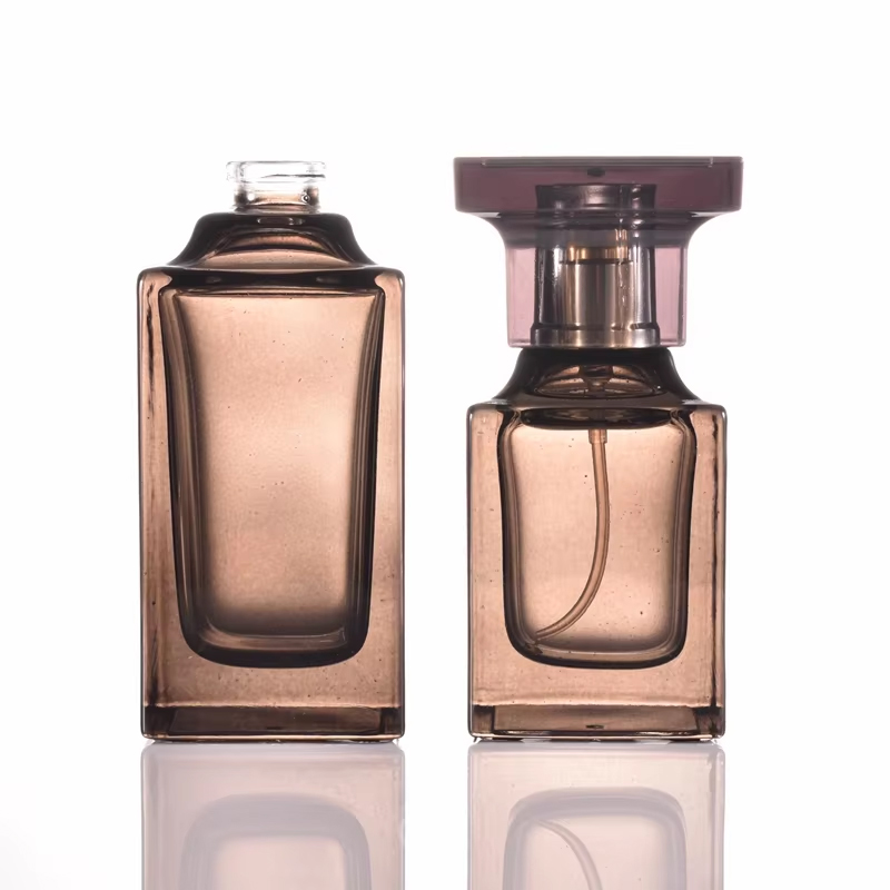 Fornecedor profissional 30ml 50ml frasco de perfume âmbar rosa azul luxuoso