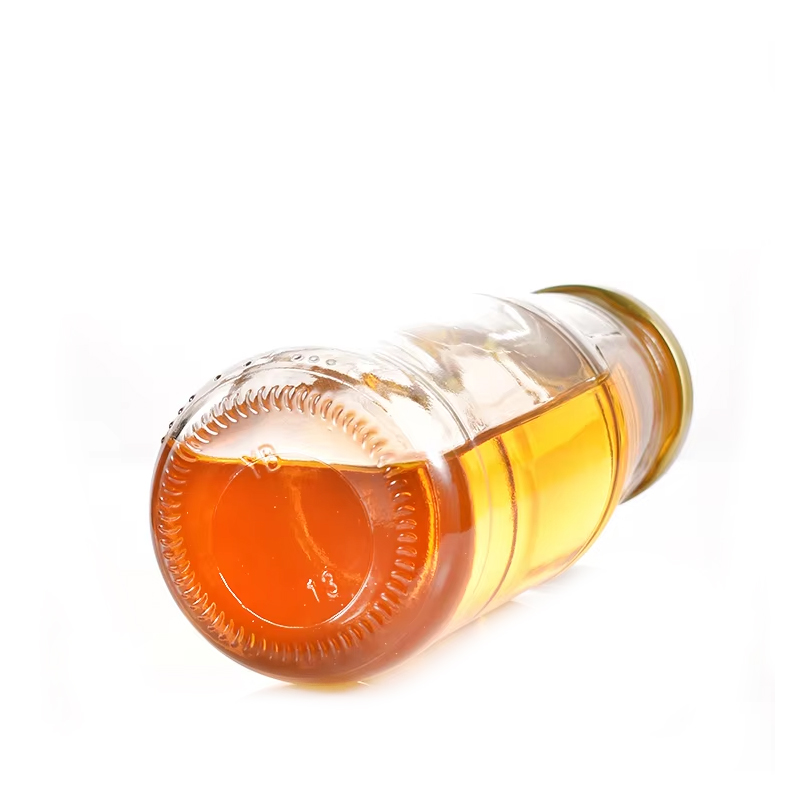 Garrafa de leite para bebidas de vidro vazia de formato redondo de 350ml por atacado 