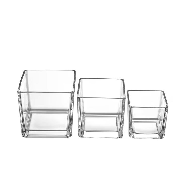 Frascos de vela quadrados vazios baratos de 80ml 120ml 200ml 300ml transparentes com tampa de cortiça de madeira natural