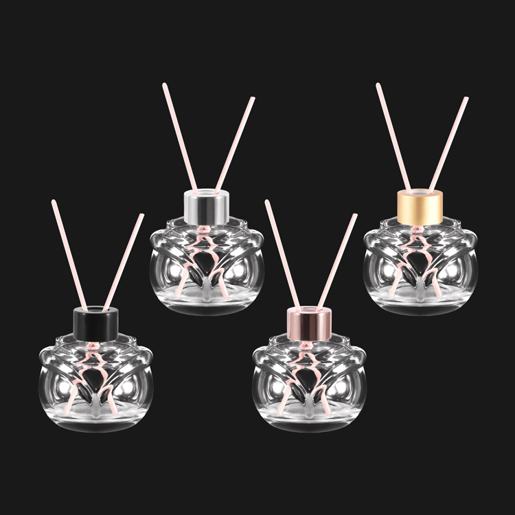 Garrafa difusora de palheta de vidro em formato de rosa de luxo, garrafa decorativa de aromaterapia para fragrância doméstica