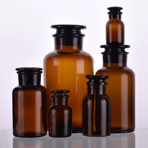 Frascos de boticário de reagente de vidro químico transparente estilo vintage âmbar