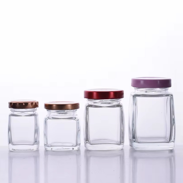 Recipiente de armazenamento de alimentos para ninho de pássaro de vidro quadrado com tampa selada