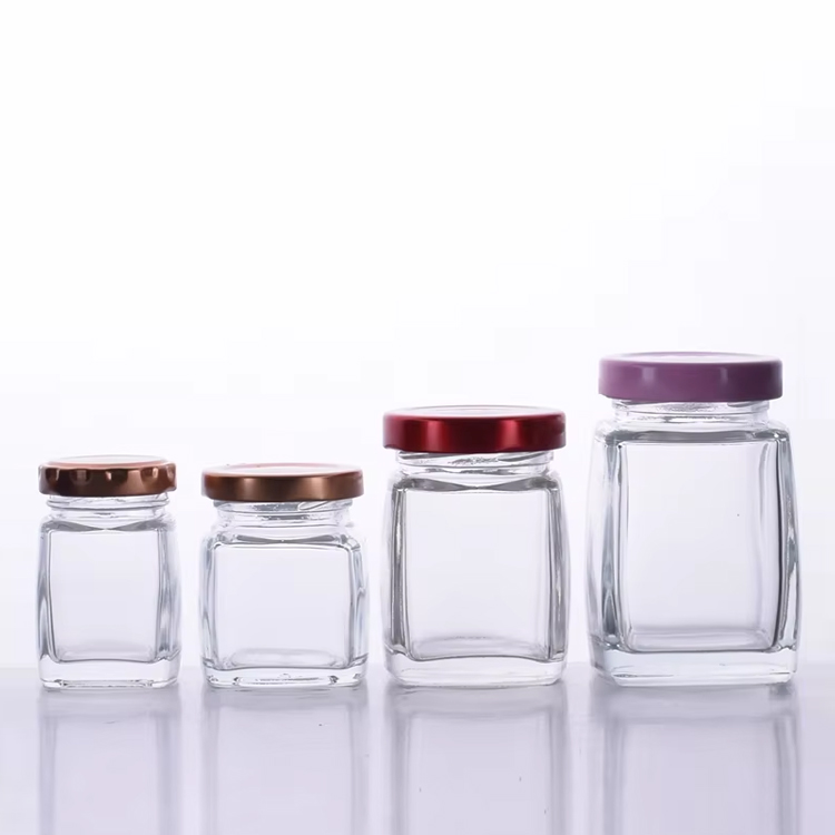 Recipiente de armazenamento de alimentos para ninho de pássaro de vidro quadrado com tampa selada