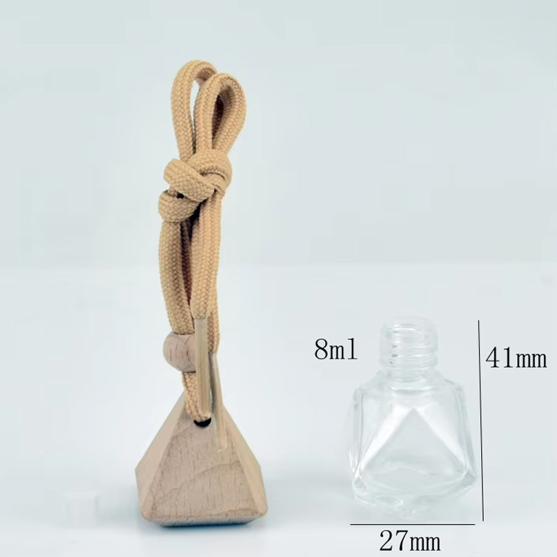 Atacado forma de diamante 8ml pendurado perfume difusor de carro vazio ambientador perfume garrafa de vidro