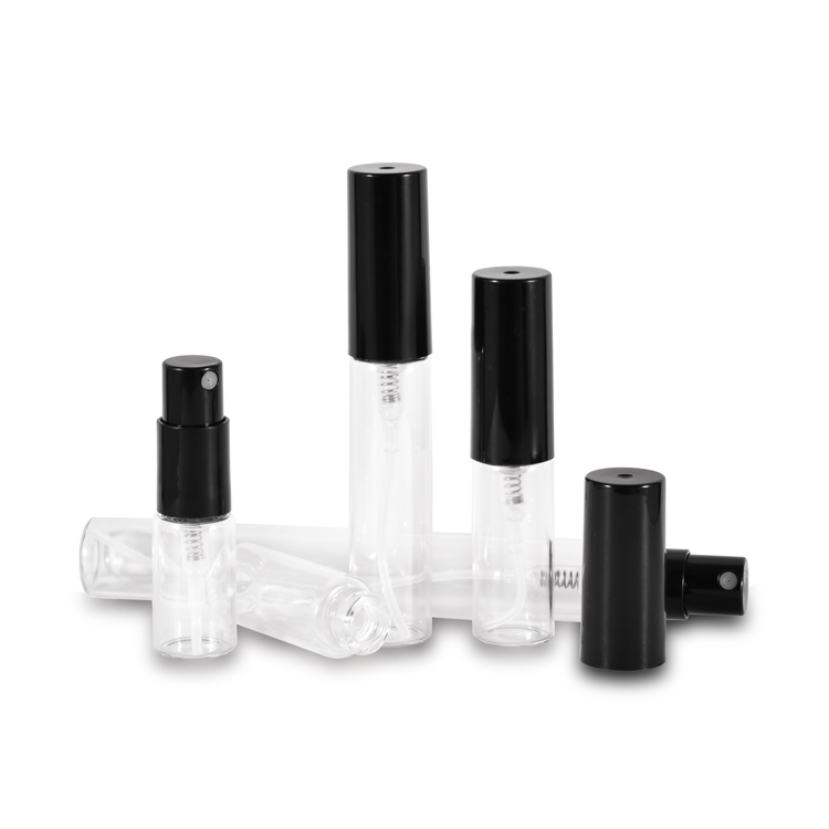 Mini portátil 2ml 3ml 5ml 10ml recarregável transparente vazio pulverizador de crimpagem frasco de perfume de vidro