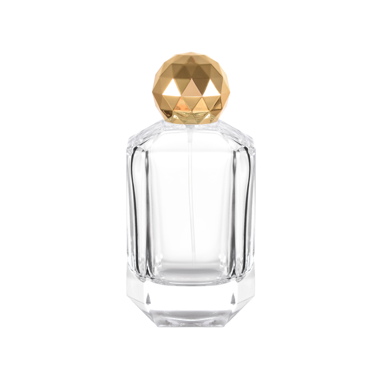 Frasco de perfume de vidro luxuoso de 30ml 50ml 100ml com embalagem de fragrância vazia premium de tampas personalizadas