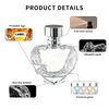 Frasco de perfume de vidro facetado em forma de coração Embalagem de fragrância personalizada de luxo