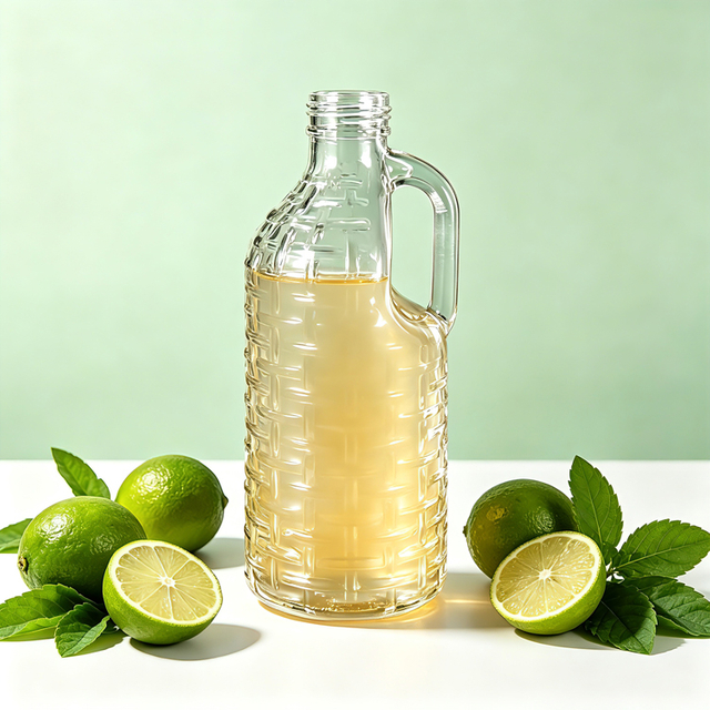 Garrafa de suco de vidro 1000ml com alça, garrafa de vidro reutilizável de grande capacidade para suco, limonada, fermentação fria