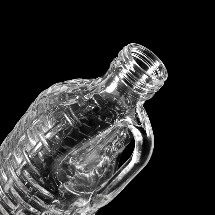Garrafa de suco de vidro 1000ml com alça, garrafa de vidro reutilizável de grande capacidade para suco, limonada, fermentação fria