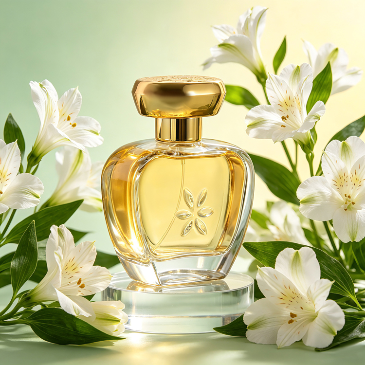Frasco de perfume de vidro de 100ml em forma de maçã por atacado com tampa dourada
